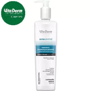 Sabonete Dermoequilibrante Vita Derm 400ml Skin Care Limpeza de Pele facil Maquiagem Demaquilante Pele oleosa e Tratamento de Acne