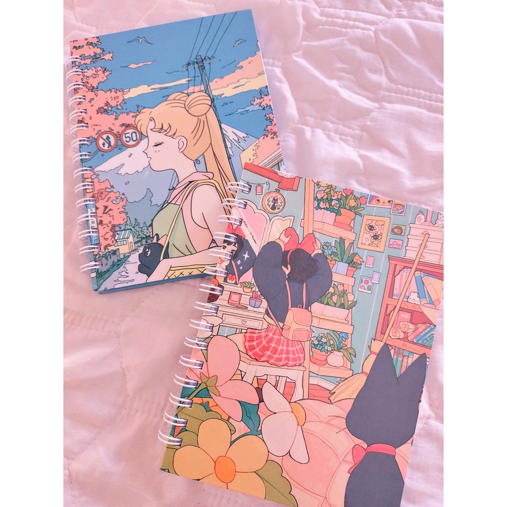 Caderno Capa Dura Fofo A5 100 Folhas Kiki , Sailor Moon , My Melody e ...