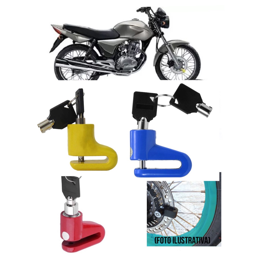 Trava Disco Moto Antifurto Segurança Universal com 2 Chaves Promoção ...