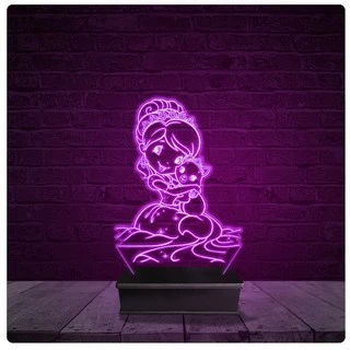 Luminária e Abajur Acrílico Led - Princesa Desenho 15