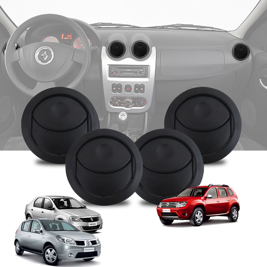 Grade Tela Difusor Saída Ar Logan Sandero 07/2014 Duster 2011/2015 Preto