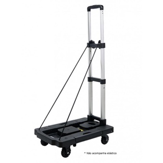 Carrinho de Carga Plataforma ABS Dobrável 100Kg Giromax 5 Rodas 360° GT084 Globalmix