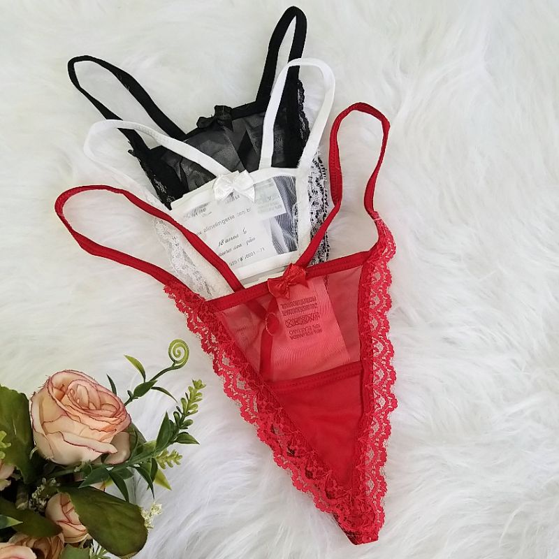 Calcinha Porta Camisinha Tanga Sensual Sexy Lingerie Renda Sex  