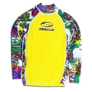 Camisa de Lycra Infantil Colorida Amarelo Nº 04 - Seasub em Oferta na Shopee