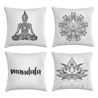 Kit 4 Capas de almofadas mandal zen