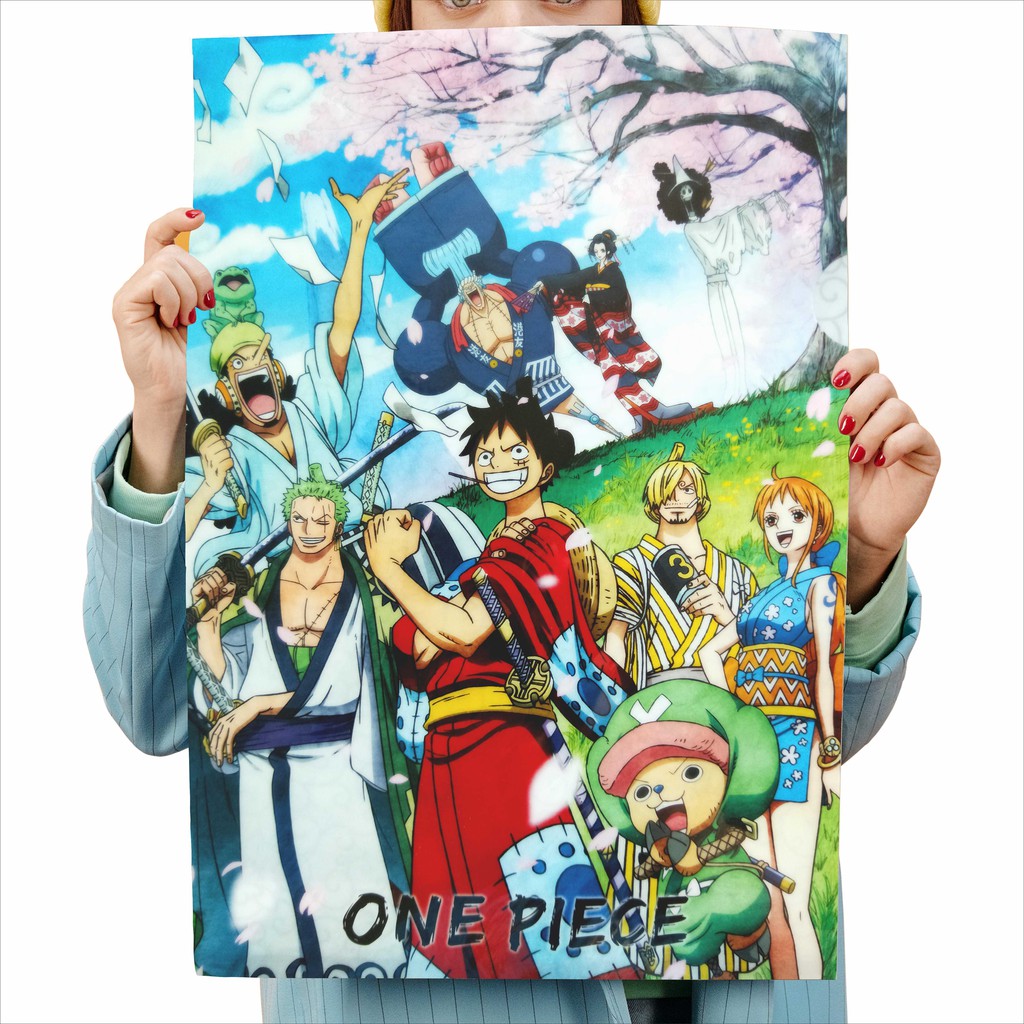 Quadro One Piece Luffy Tripulação Anime Mangá A3