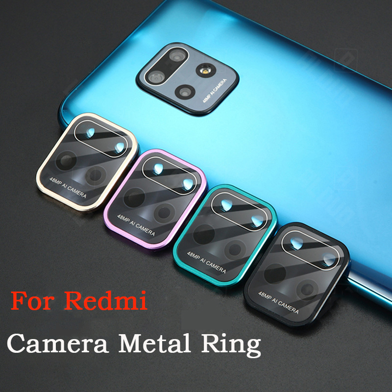 Capa De Vidro Com Anel De Metal Para Lente De Câmera Traseira Para Xiaomi Mi Redmi Note 9 Pro / 9s / Poco F2 Pro