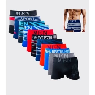 Kit 10 Cuecas Boxer Microfibra Masculino Adulto