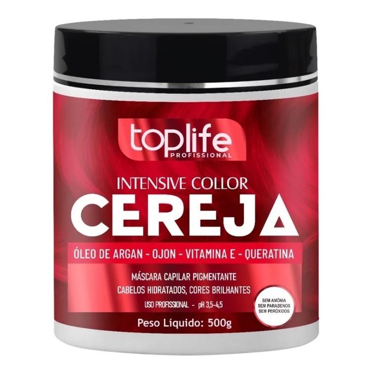 Matizador E Tonalizante Vermelho Cereja Toplife 500g | Shopee Brasil