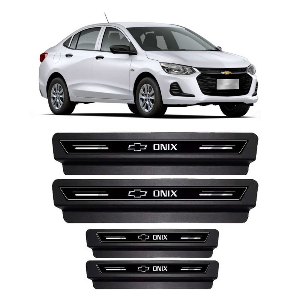 Kit 8 Peças Soleira Protetora Porta Premium Onix Plus Sedan E Hatch ...