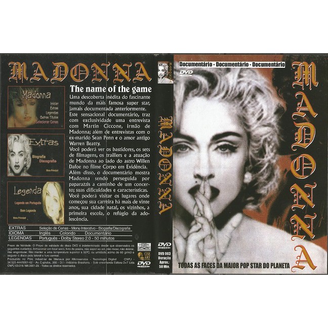 DVD Madonna The Name of the Game Shopee Brasil