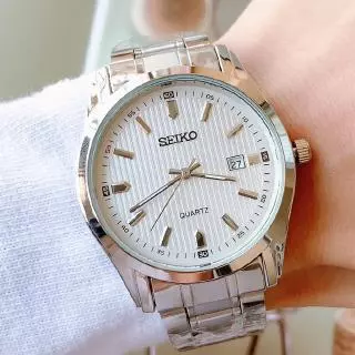 Seiko Calendário Relógio Homem Quartzo Correia De Aço Relógios Casuais À Prova D