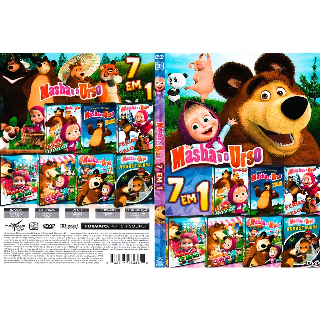 Filme Coleção Desenho Infantil - Masha e o Urso 7 Em 1 [DVD