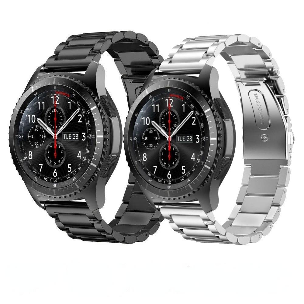 Pulseira Aço 3 Elos Inoxidável Gomada Para Smartwatch Active2 Watch3 Gts Gtr42/47 Gtr3/pro 20/22mm