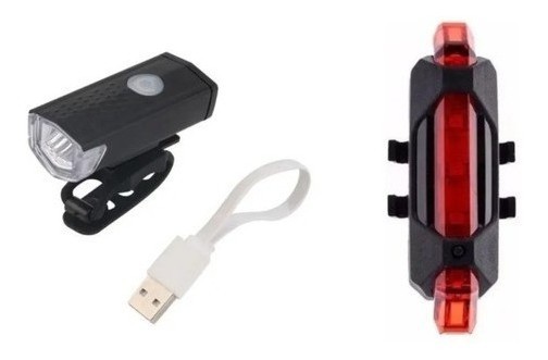 Kit Farol Bike Bicleta Led Recarregavel Potente D2255 + Traseira 918