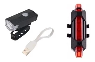 Kit Farol Bike Bicleta Led Recarregavel Potente D2255 + Traseira 918