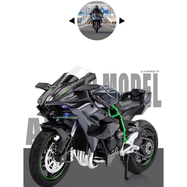 Atacado Kawasaki H2R motocicleta esportiva modelo Yamaha simulação liga menino pesado locomotiva carro de brinquedo infantil
