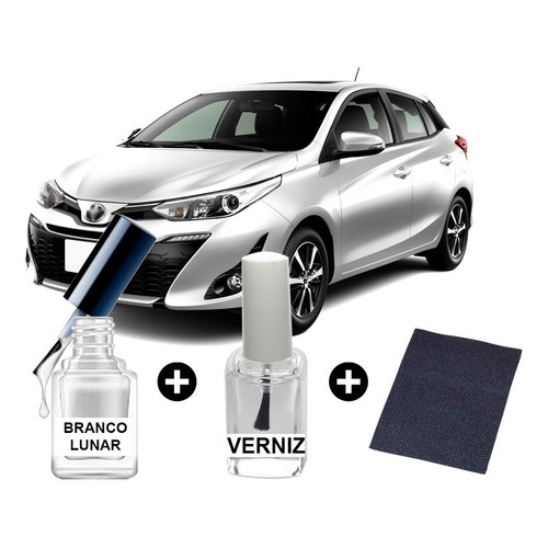 Tinta Tira Risco Automotiva Yaris Cor Branco Lunar 2021 2020