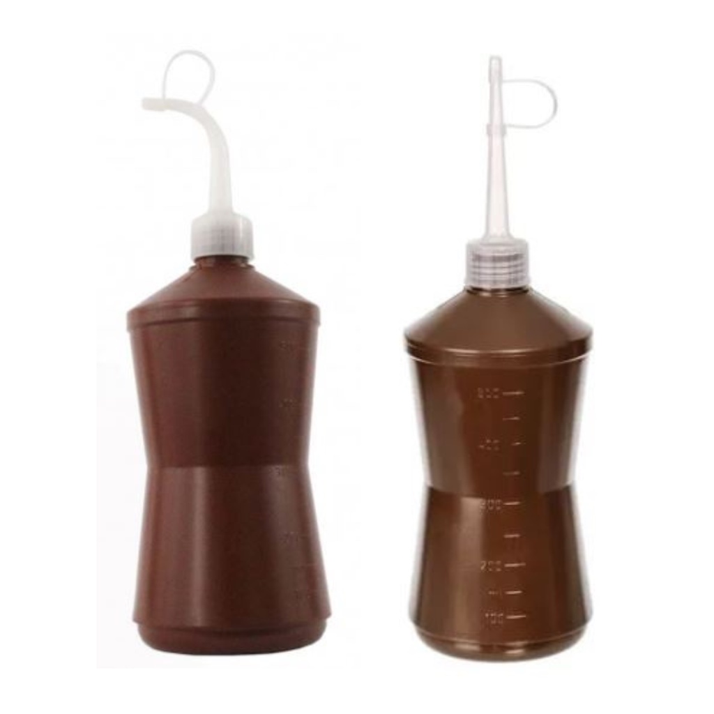 Almotolia Bico Curvo e Reto Ambar Frasco 500ml/250ml/120ml/100ml/60ml