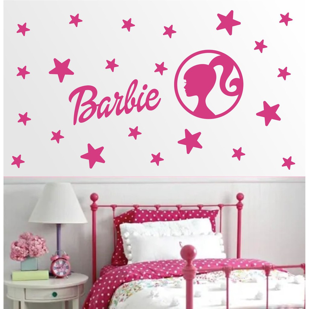 Adesivo De Parede Infantil Menina Barbie Estrelas Shopee Brasil