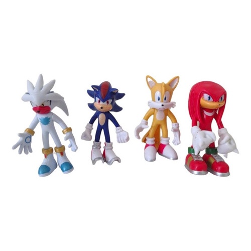 Kit 4 Bonecos Sonic E Amigos Brinquedo Filme Coleção