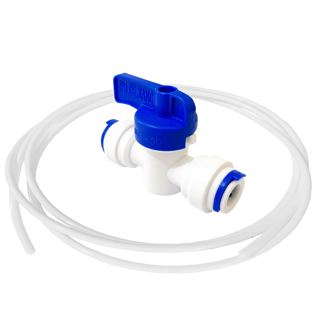 Registro Plastico Engate Rápido 1/4 6mm + 2 Metros Mangueira
