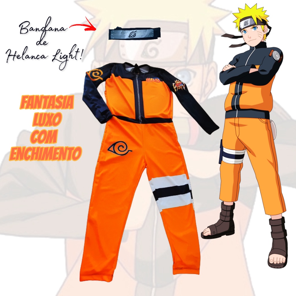 Cosplay Naruto Uzumaki Fantasia Adulto Naruto Clássico Original