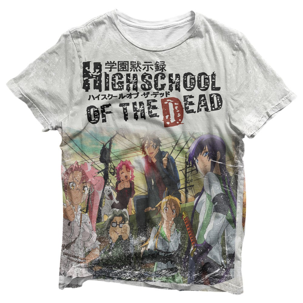 Camiseta Highschool of the Dead HOTD Anime Blusa Mangá