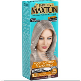 Tinta de Cabelo Maxton Você Platinada Mais Glamourosa Louro Cinza Claríssimo Super Intenso 10.111 KIT ECONOMICO