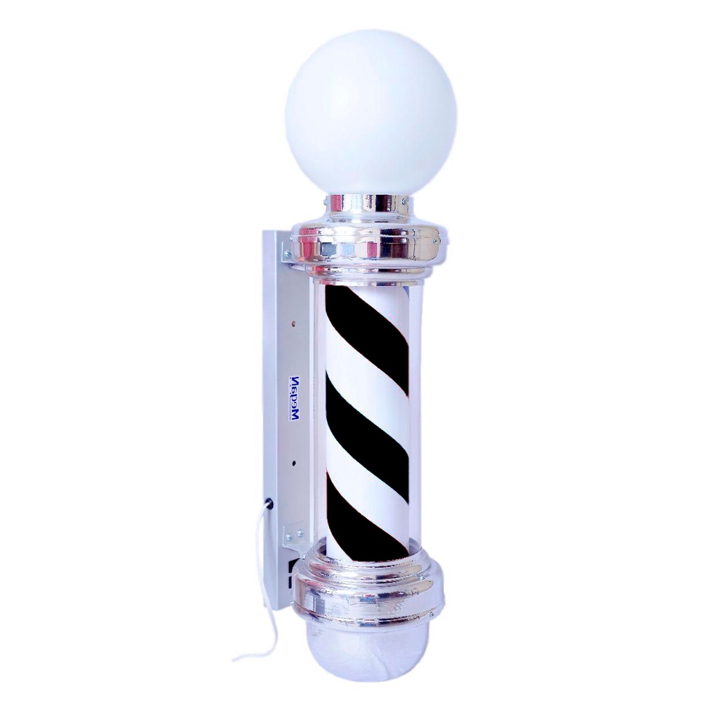 Barber Pole Poste De Barbeiro Gira E Acende 65x20cm C/ Globo (cod:megan