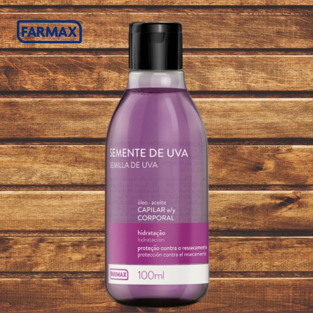 Oleo Semente De Uva Capilar Corporal Cabelo Forte e Brilho 100ml ...