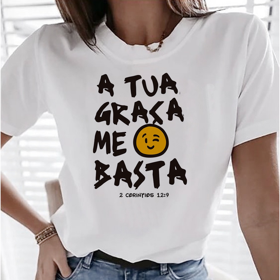 T-Shirt Feminina, Tua Graça Me Basta - Chic Santa
