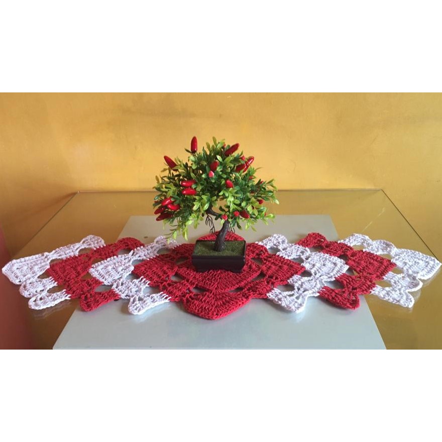 Trilho De Mesa E Centro De Mesa/NATAL/ Em Crochê