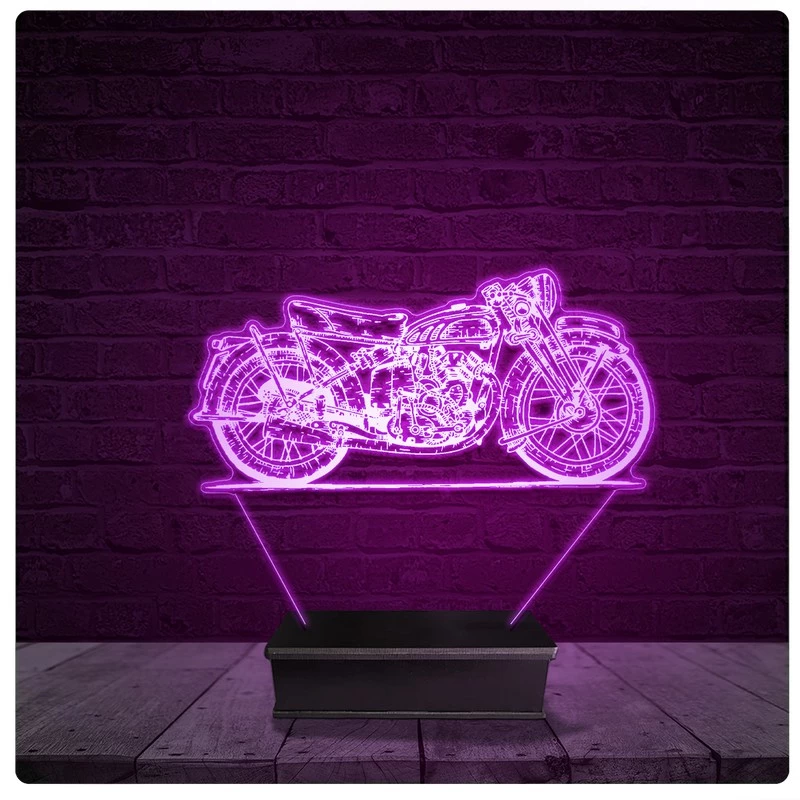 Luminária e Abajur Acrílico Led - Moto Café Racer 02