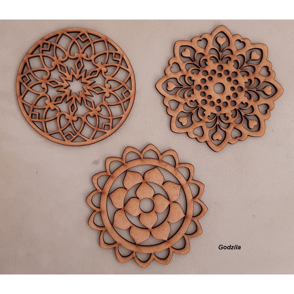 Mandalas MDF cru 60cm de diâmetro 3mm de espessura