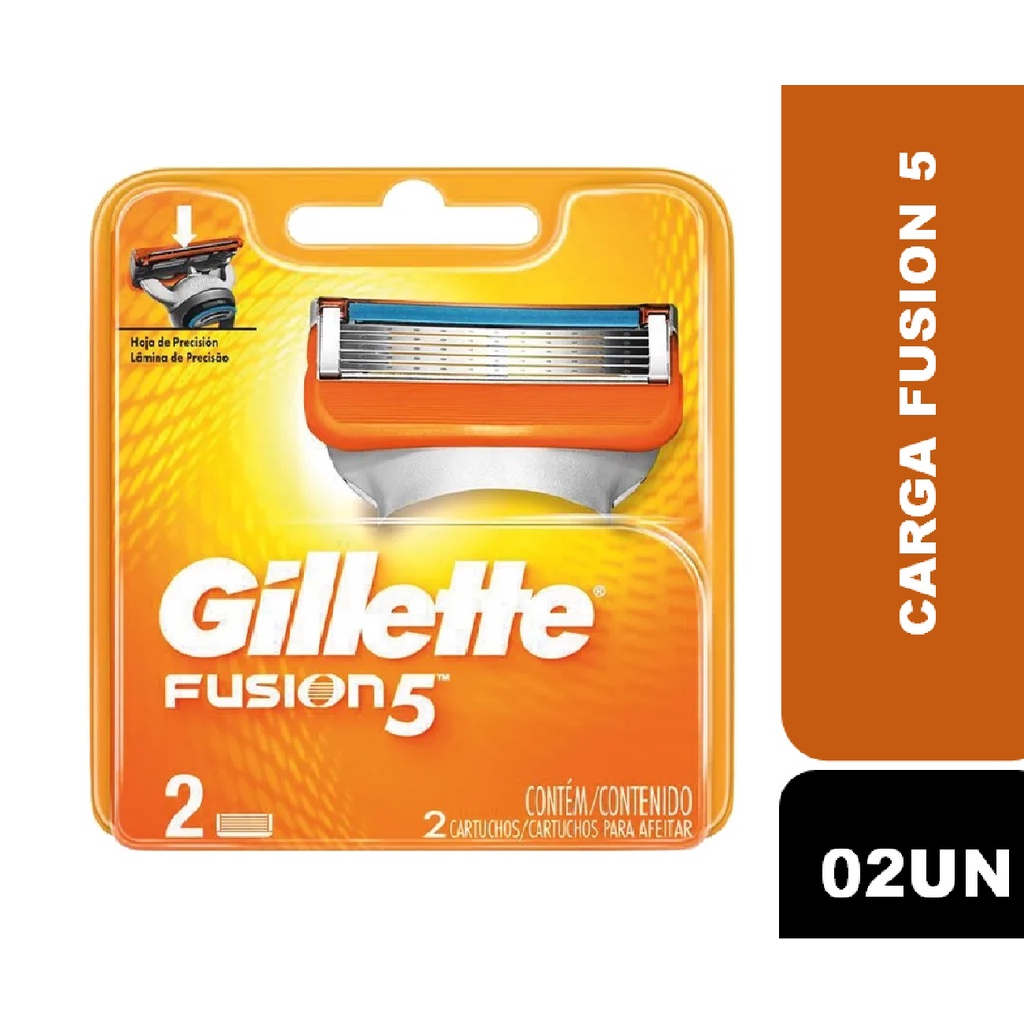 Carga para Aparelho de Barbear Gillette Fusion 5 com 2 unidades