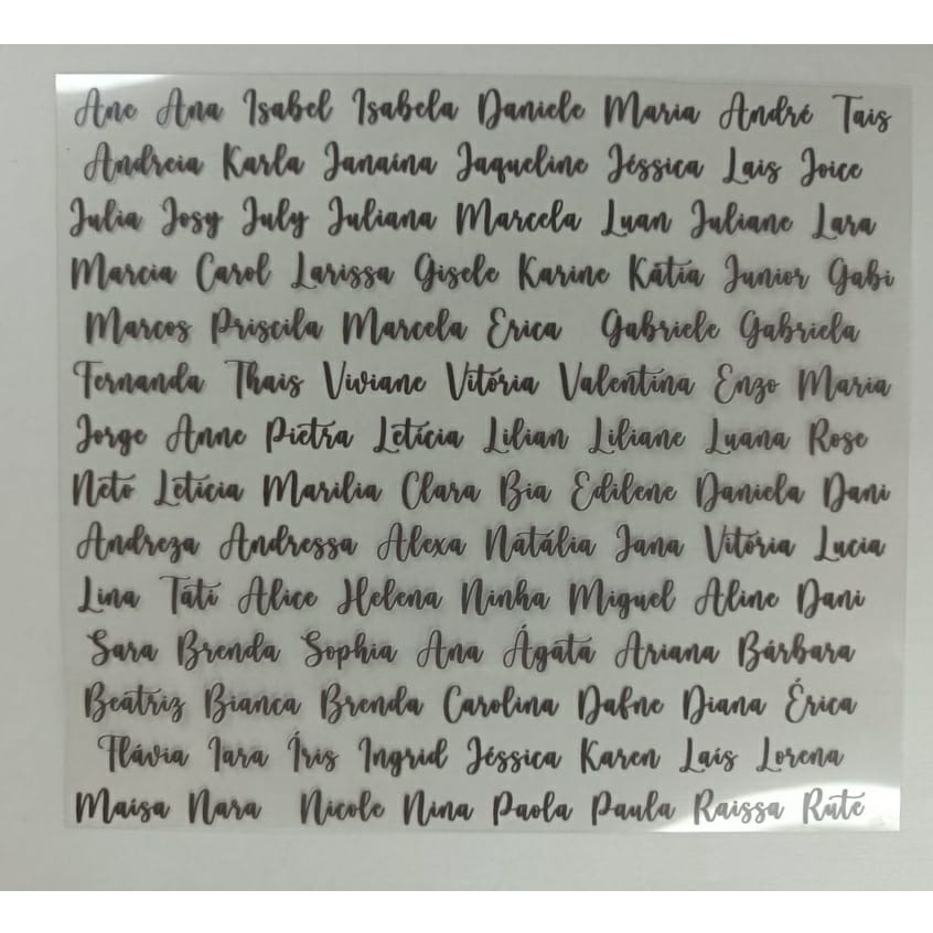 70 Nomes em Vinil Adesivo para chaveiros de resina Personalizado NOMES