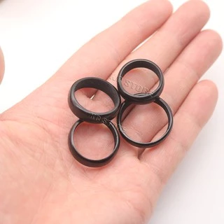 Kit 4 anel anéis tucum madeira preto fosco pequeno medio grande 8 ao 32 infantil adulto masculino feminino