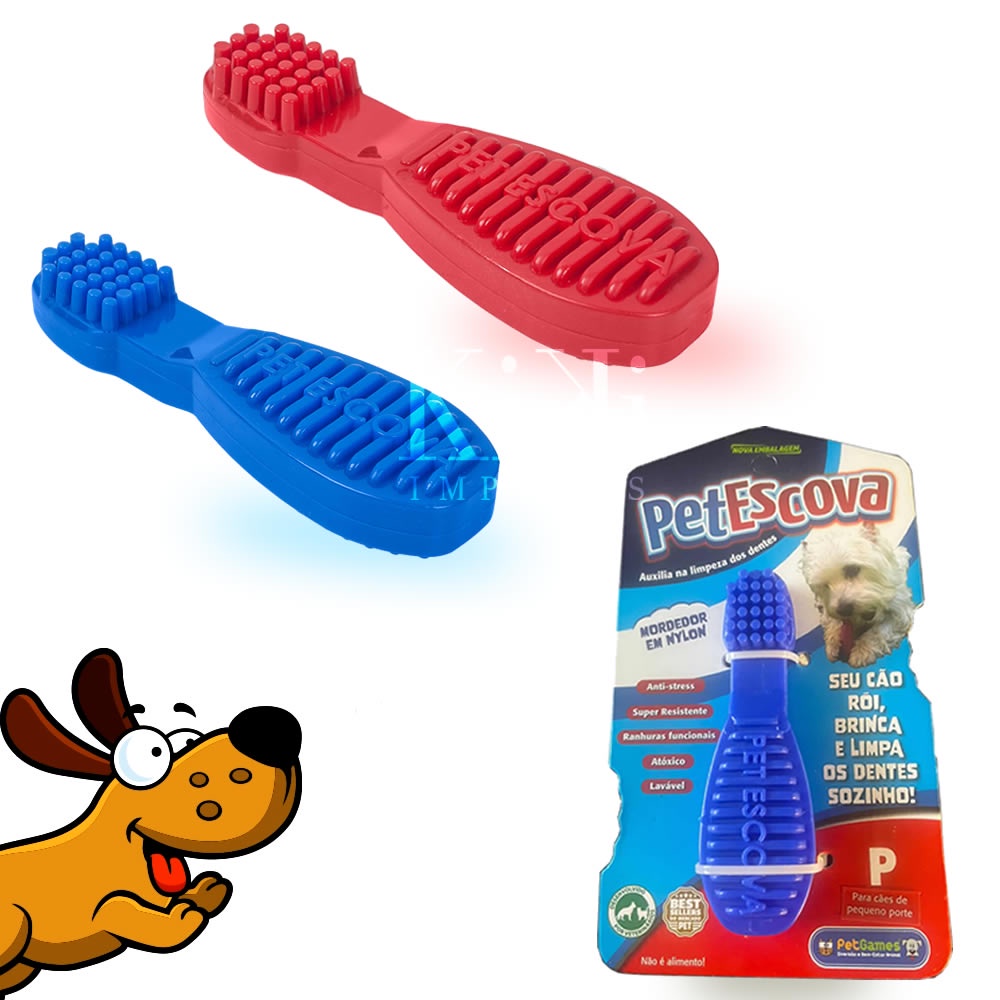 Brinquedo para Cachorro Pet Games Pet Escova Vermelha - AuauCare