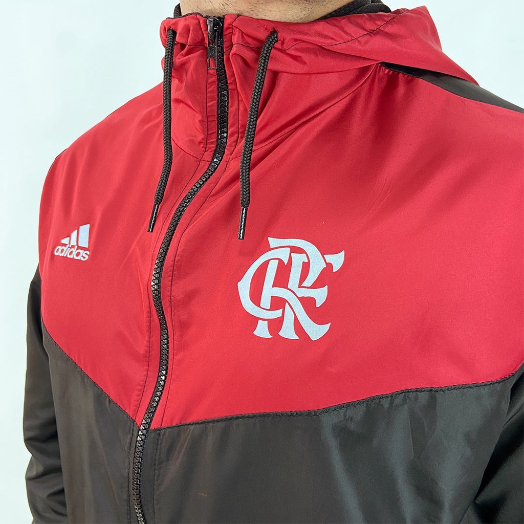 Jaqueta Corta-Vento do Flamengo com Capuz adidas - Masculina em Promoção