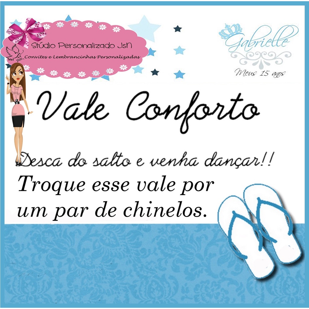 Vale Conforto 5x5cm (fazemos arte tbm para casamento) - 100 unidades |  Shopee Brasil