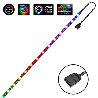 Fita de LED Endereçável ARGB 3 Pinos 5v 1.5m Aura Sync - Para Mesa Setup Gamer