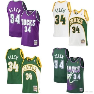 Camisa Nba MilwaukeeBucks Ray Allen Classic Jersey Colete Esportivo Edição Comemorativa Plus Size Unissex