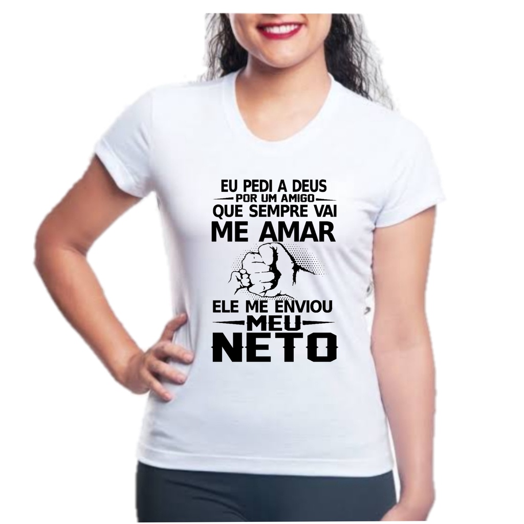 Baby look T-shirt feminina neto e vovó avó amigos barato | Shopee Brasil