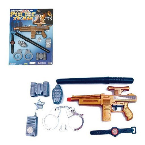 Kit com 4 Arminhas e Relógios Kit Policial de Brinquedo na