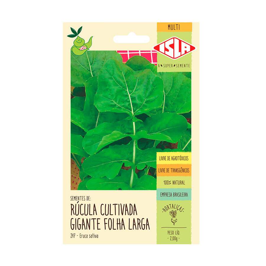 Sementes Rúcula Folha Larga Gigante Sem Agrotóxico ISLA