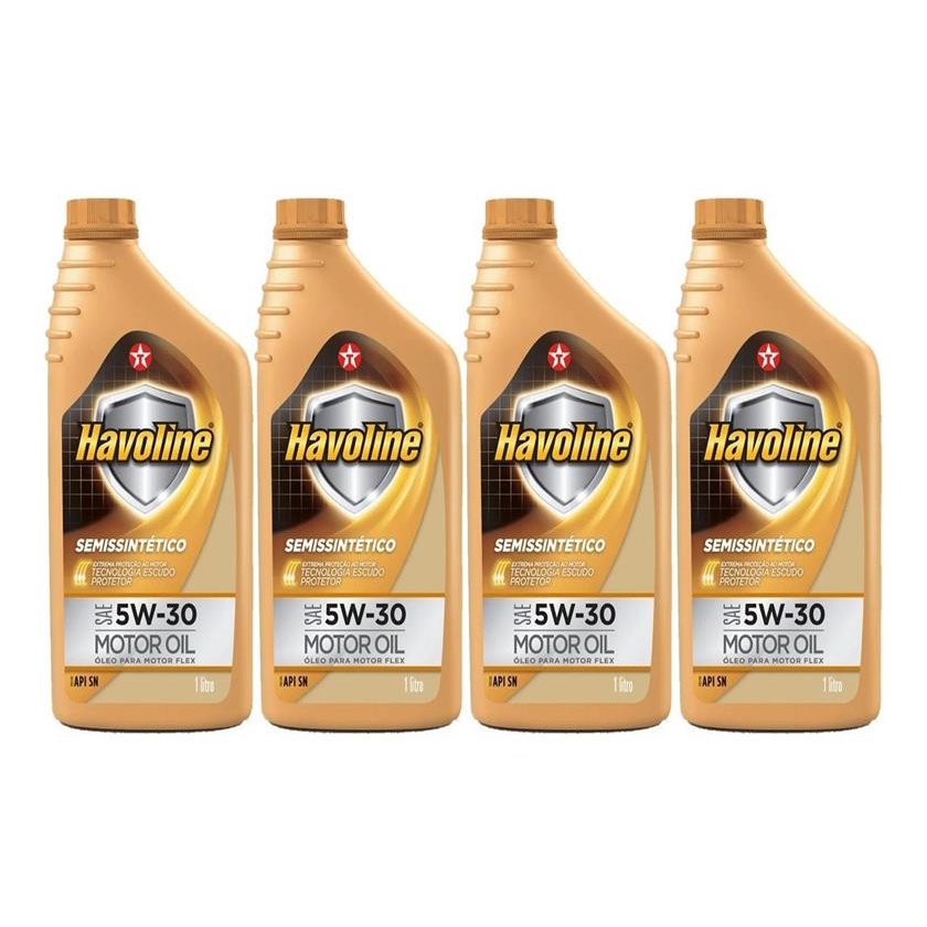 Kit 4 Texaco Havoline Semissintetico 5w30 Ilsac Gf-5 Api Sn | Shopee Brasil