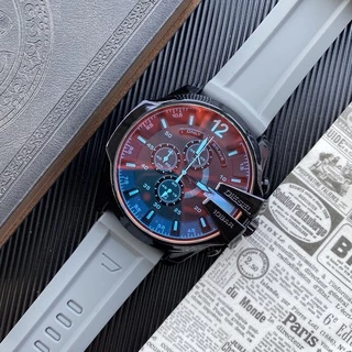 Homens Observam Grande Diâmetro 50mm Generosa Correia de Aço Inoxidável de Quartzo Suíço Série dz Relógio Diesel Série Fashion Sapphire Glass Série dz