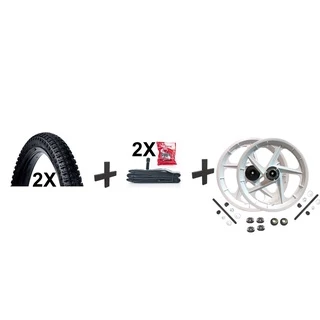 Kit Para Bicicleta Infantil Par de Rodas Aro 16 Nylon + 2 Pneu + 2 Câmaras