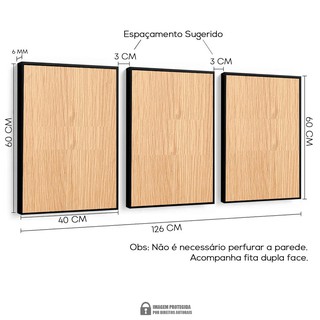 Kit Quadros Decorativos 3 Peças Nossa Senhora Aparecida Terço